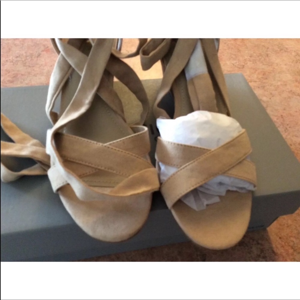 ❤️Brand new nude lace up wedges❤️ - Picture 6 of 6